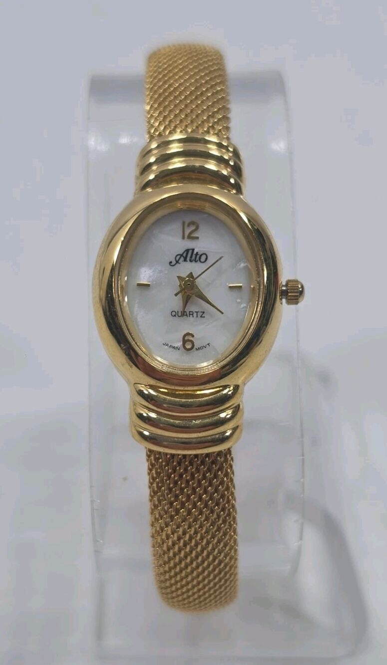 Alto 1820QB Cuff Bracelet Quartz Analog Women's Watch Sz. 6" New Battery W338